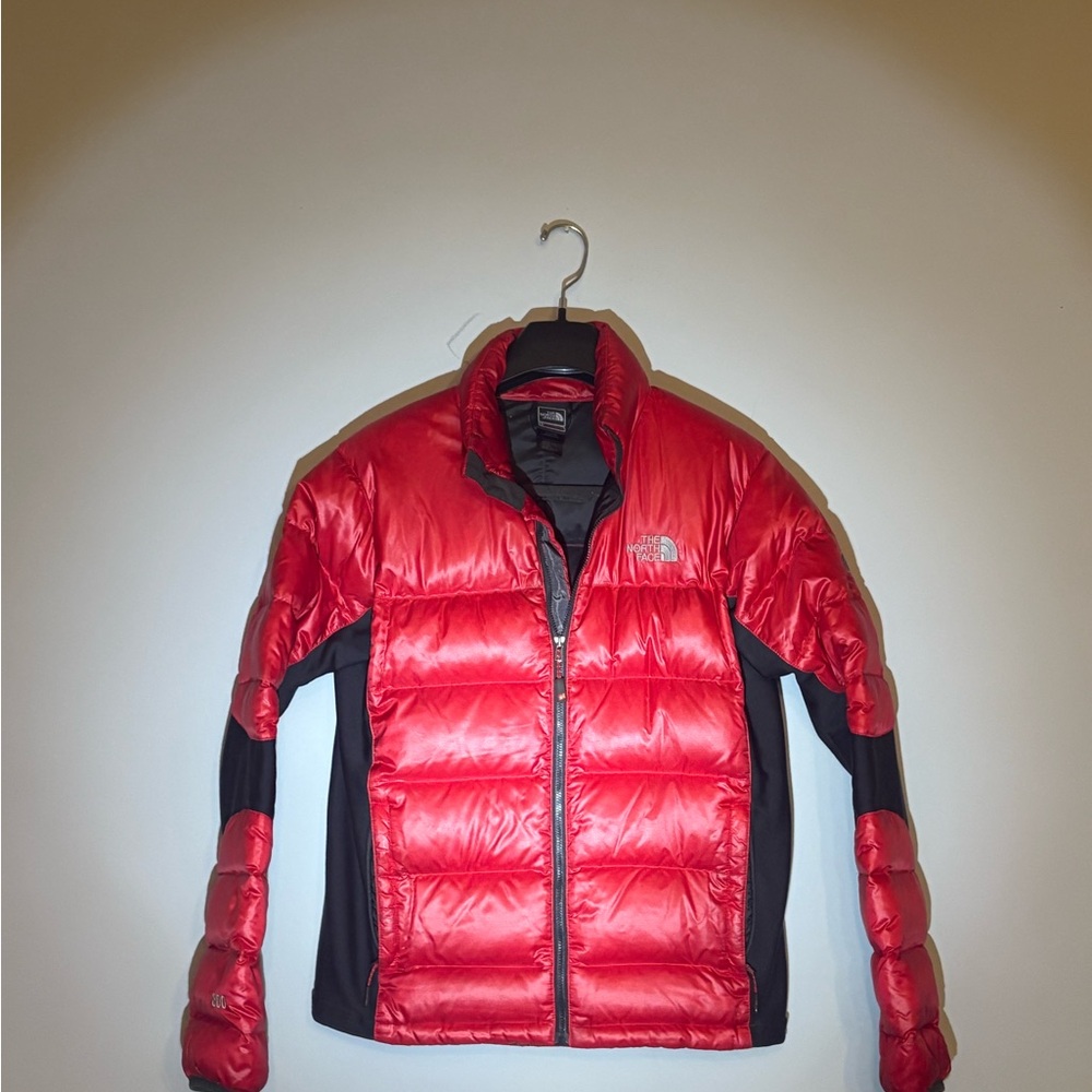 The North Face Red and Black Puffer Jacket